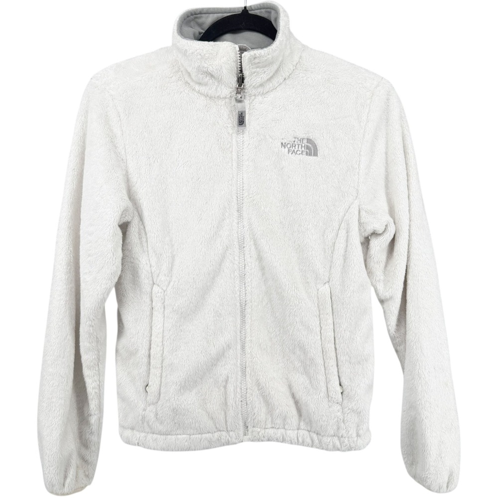 The North Face Womens Osito Fleece Jacket Size Small White Full Zip Mock Neck